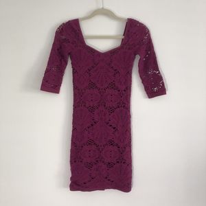 Free People burgundy body-con sweater dress